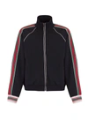 Gucci Web-stripe Gg-jacquard Zipped Jersey Track Jacket In Nero