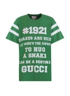 GUCCI GUCCI T-SHIRT WITH 'TO HUG A SNAKE' PRINT