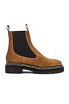 Proenza Schouler Brown Suede Chelsea Lug Sole Boots In Brown