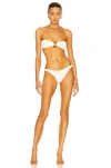Hunza G Gloria Seersucker Bandeau Bikini Set In Neutrals