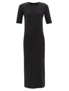 Another Tomorrow Crewneck Body-con Midi-dress In Black