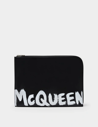 Alexander Mcqueen A4 Zip Pouch In Black