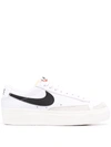 Nike Blazer Suede-trimmed Leather Platform Sneakers In White