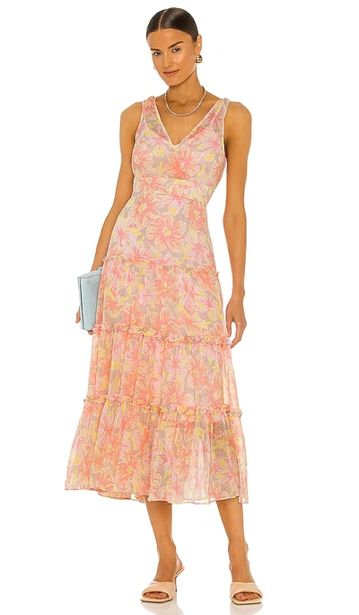 Likely Rachel Tiered Dress In Peach Multi