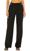 Dion Lee Buckle-detail Wide-leg Trousers In Black