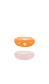 Ettika Set Of 2 Resin Rings In Orange,pink