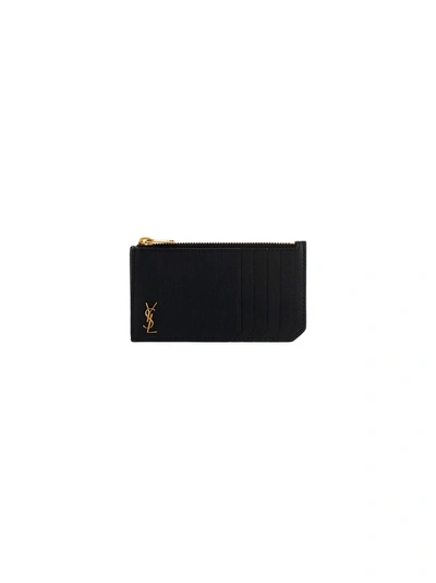 Saint Laurent Men's Black Leather Card Holder
