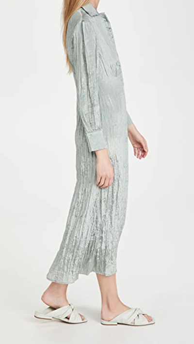 Vince Shaped-collar A-line Long Dress In Sea Stone