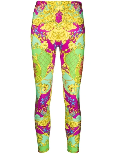 Philipp Plein New Baroque High-rise Leggings In Purple