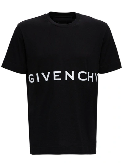 Givenchy Cotton T-shirt With White Logo In Black