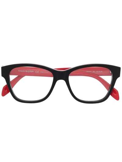 Alexander Mcqueen Light Skull Square Frame Sunglasses In Black/grey