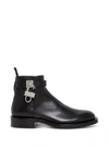 GIVENCHY BLACK LEATHER BOOTS WITH LOCK DETAIL