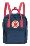 Fjall Raven Mini Kånken Water Resistant Backpack In Royal Blue-flamingo Pink