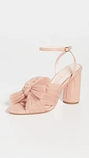 LOEFFLER RANDALL CAMELLIA PLEATED BOW HEEL WITH ANKLE STRAP BEAUTY,LOEFF41799