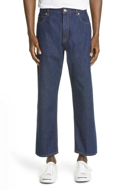 Loewe Slim Leg Crop Jeans In Indigo Blue