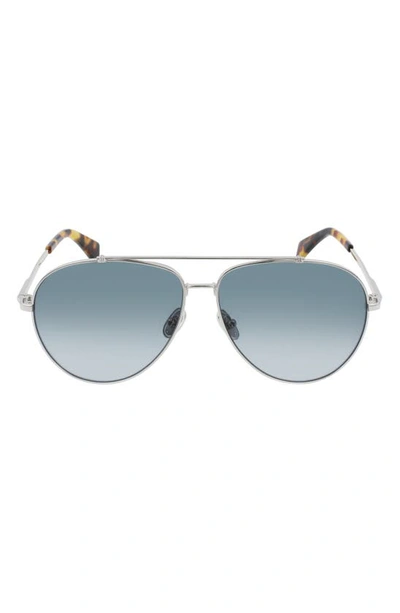 Lanvin 61mm Gradient Aviator Sunglasses In Silver/ Gradient Blue