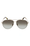 Lanvin 61mm Gradient Aviator Sunglasses In Gold/ Gradient Grey