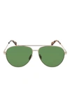 Lanvin 61mm Gradient Aviator Sunglasses In Gold/ Green