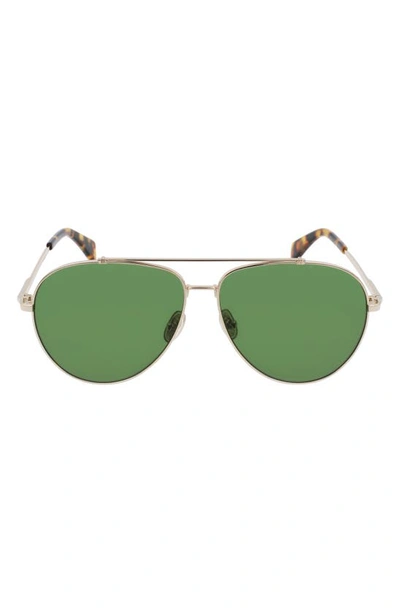 Lanvin 61mm Gradient Aviator Sunglasses In Gold/ Green