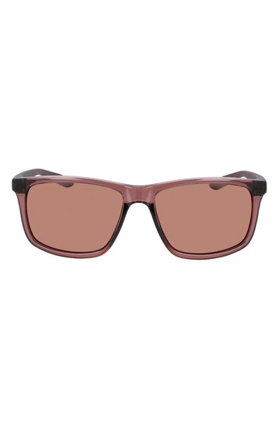 Nike Chaser Ascent 59mm Rectangular Sunglasses In Copper / Mauve