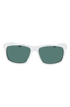 Nike Chaser Ascent 59mm Rectangular Sunglasses In Clear/ Green Lens