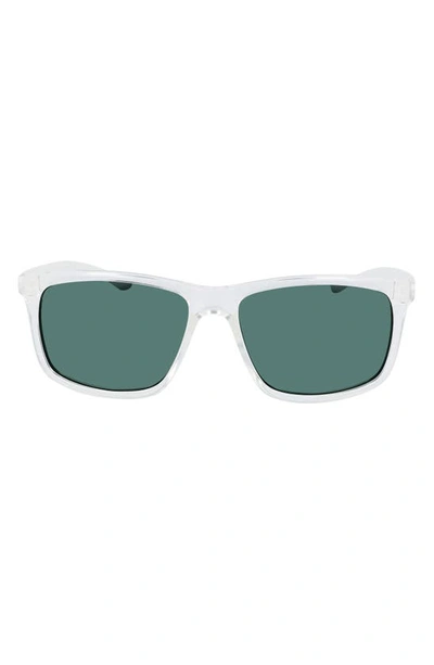 Nike Chaser Ascent 59mm Rectangular Sunglasses In Clear/ Green Lens