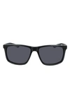 Nike Chaser Ascent 59mm Rectangular Sunglasses In Black / Dark Grey Lens