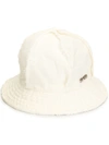 OFF-WHITE FRAYED LOGO PLAQUE BUCKET HAT