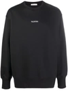 Valentino Black Cotton Sweatshirt With Logo Print