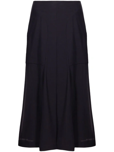 Ferragamo High-waisted Midi Skirt In Black