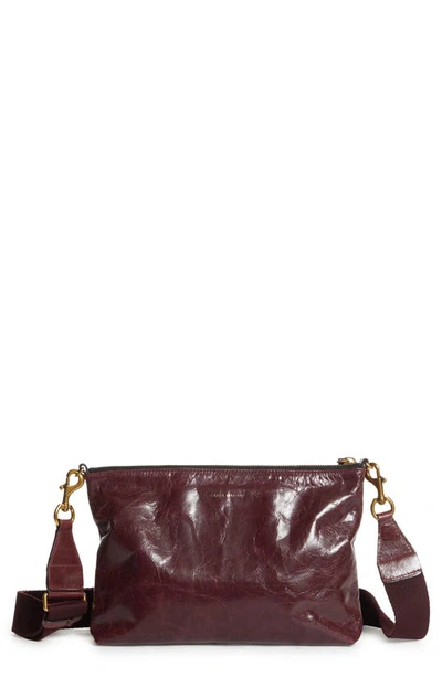 Isabel Marant New Nessah Leather Crossbody Bag In Burgundy