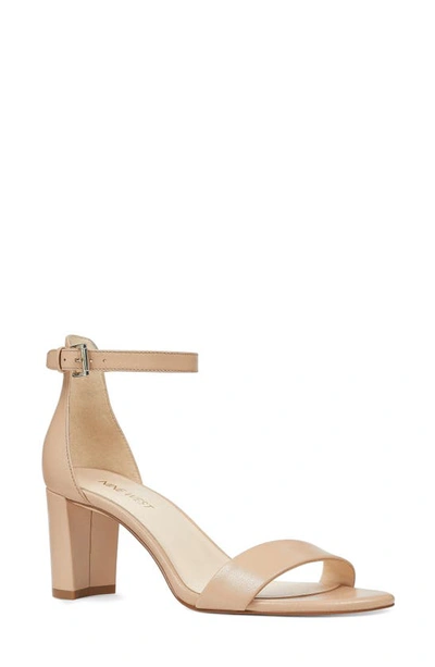 Nine West Pruce Ankle Strap Sandal In Light Natural Leather