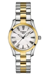 Tissot T-wave Bracelet Watch, 30mm In Silver/ Mother Of Pearl
