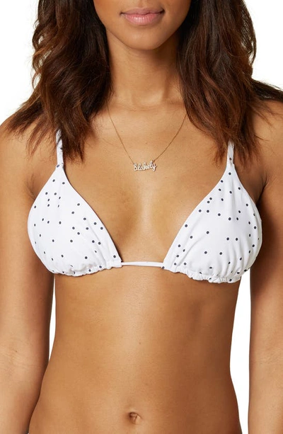 O'neill Cayo Saphira Dot Reversible Bikini Top In White Saphira Dot