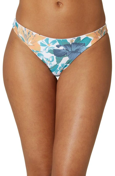 O'neill Flamenco Saphira Dot Reversible Bikini Bottoms In White Saphira Dot