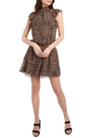 1.state Flutter Sleeve Dress In Leopard Muses