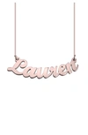 Melanie Marie Personalized Nameplate Pendant Necklace In Rose Gold Plated