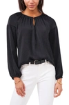 Vince Camuto Hammered Satin Blouse In Rich Black