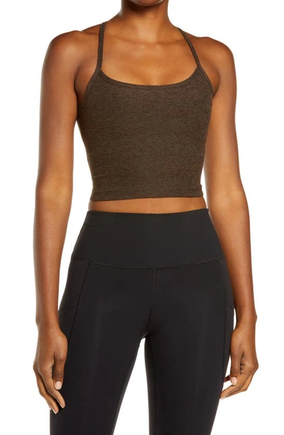 Beyond Yoga Space Dye Crop Tank In Chocolate Chip Espresso