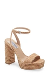 Steve Madden Lessa Platform Ankle Strap Sandal In Cork