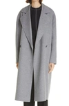 Stella Mccartney Erika Double Breasted Wool Coat In Light Grey Melange