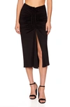 Susana Monaco High-waist Slit-front Pencil Skirt In Black