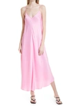 L Agence Lorraine Sleeveless Trapeze Midi Dress In Rose Bloom