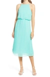 Sam Edelman Blouson Pleated Skirt Midi Dress - 100% Exclusive In Bermuda Geen