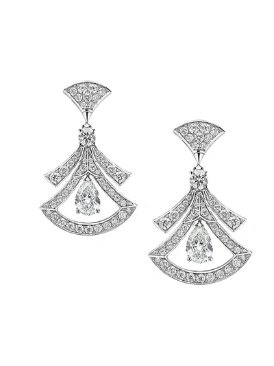 Bvlgari Women's Divas' Dream 18k White Gold & Diamond Drop Earrings