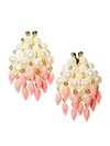 LELE SADOUGHI 14K GOLDPLATED, ACRYLIC PEARL & RESIN CONCH SHELL CLUSTER EARRINGS,400014182706