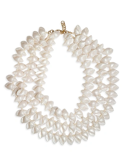 Lele Sadoughi 14k Goldplated & Mother-of-pearl Conch Shell Layered Necklace In Mother Of Pearl