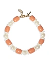 LELE SADOUGHI MONACO 14K GOLDPLATED, ACRYLIC PEARL & MULTI-STONE NECKLACE,400014182713