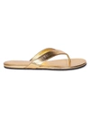 BALENCIAGA ROUND METALLIC LEATHER FLIP FLOPS,400014331094