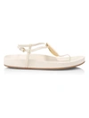Tory Burch Patos Leather Thong Sandals In New Ivory